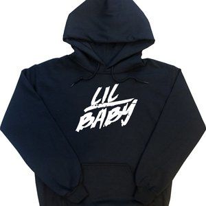 Lil Baby Hoodie with Design on the Front Black